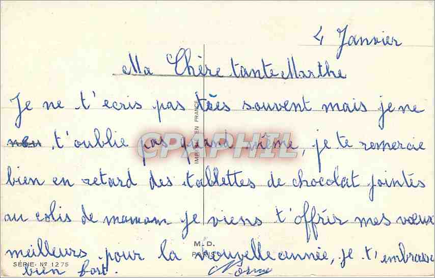 CPA Bonne Annee  — Rückseite