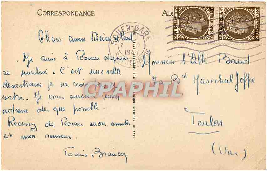 CPA Rouen avant Portail de la Cour des Libraires  — Rückseite