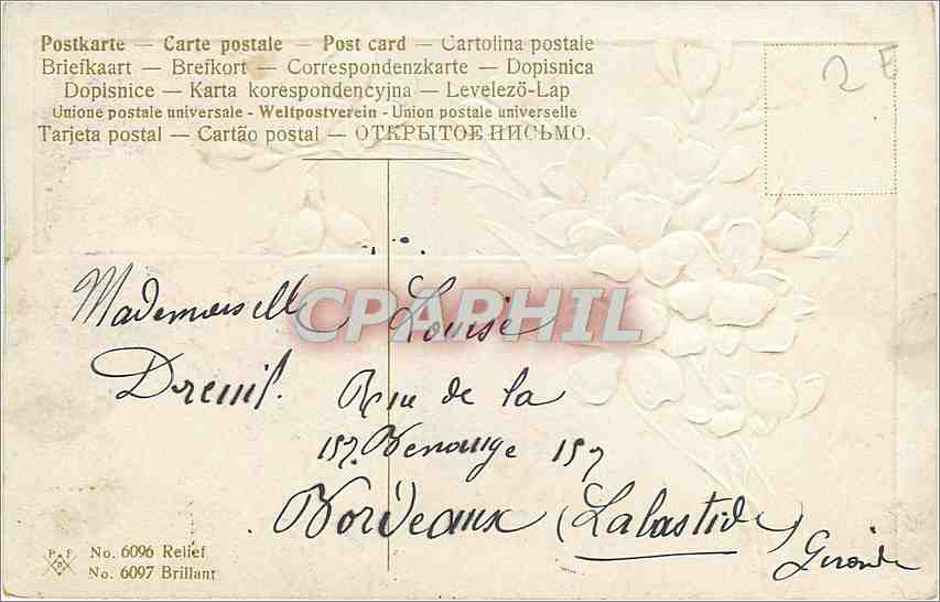 CPA L'Homme sans Amour est pareil aux fleurs des champs Fleurs — Back