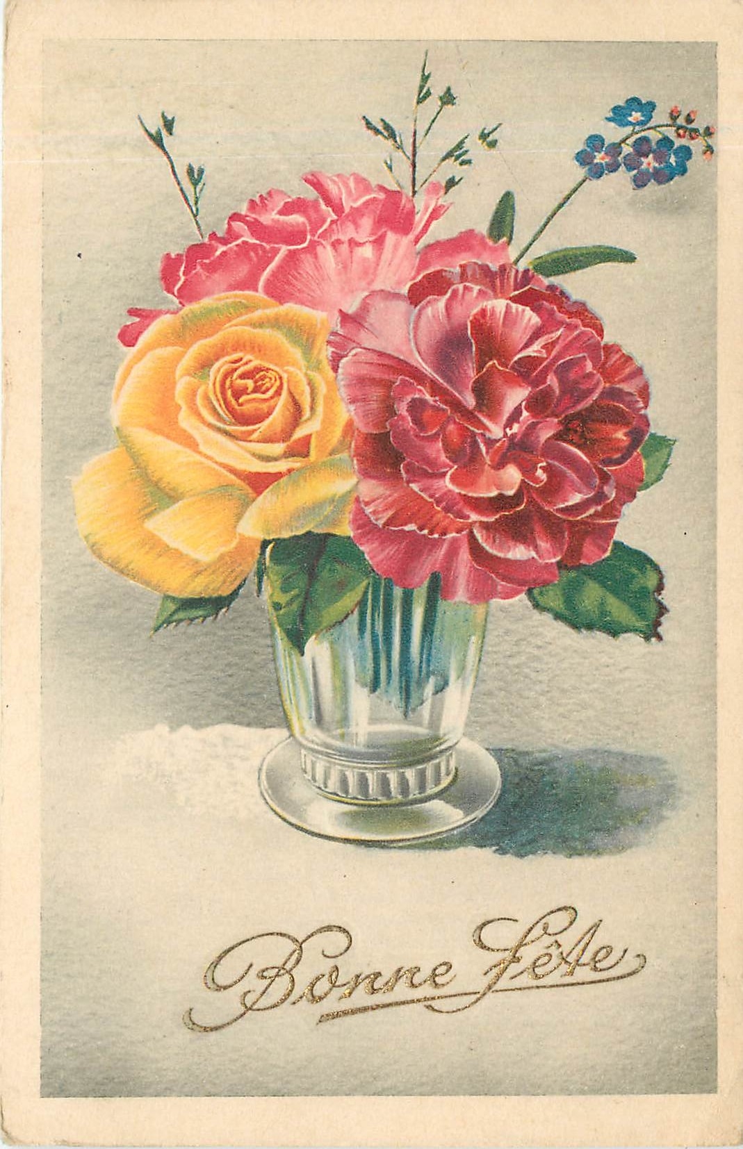 CPA Bonne Fete Fleurs