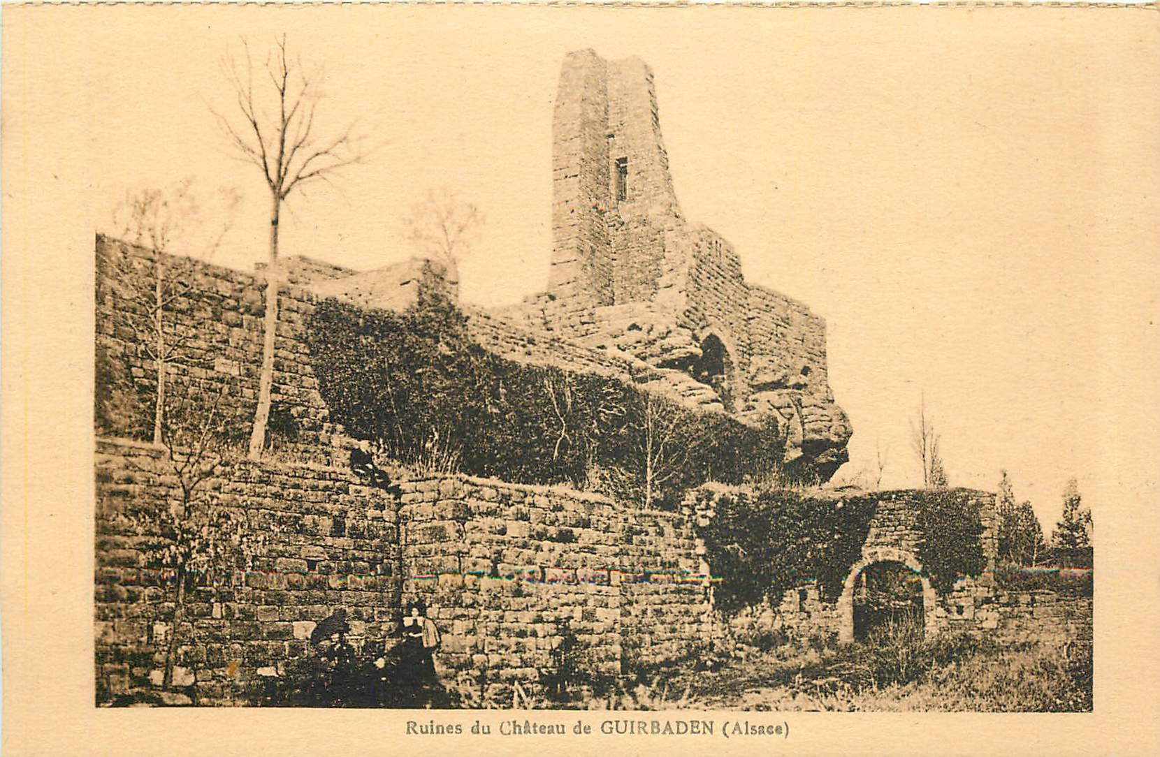 CPA Ruines Chateau de Guirbaden Alsace 