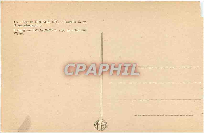 CPA Fort de Douaumont tourelle de 75 et son observatoire  — Rückseite