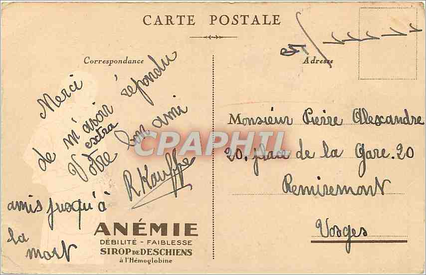 CPA Paris Eglise de la Madeleine  — Rückseite