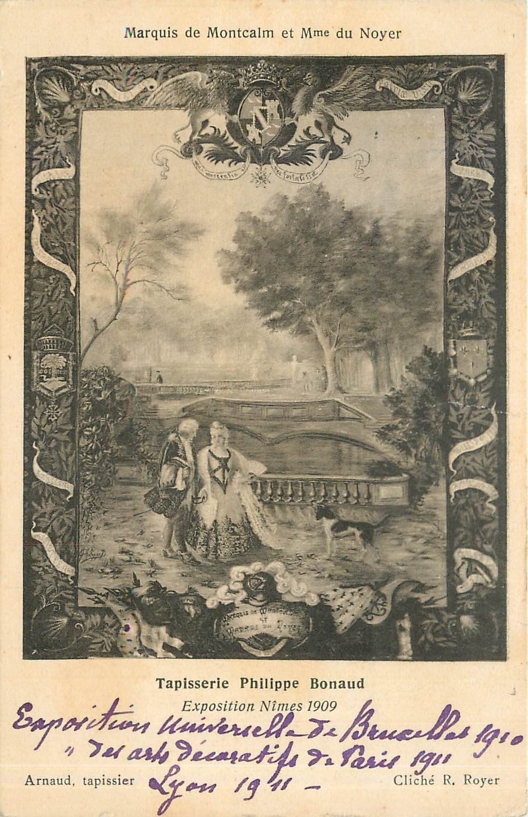Marquis de Montcalm et Mme du Noyer — Exposition Universelle de Bruxelles 1910 — Tapisserie Philippe Bonaud