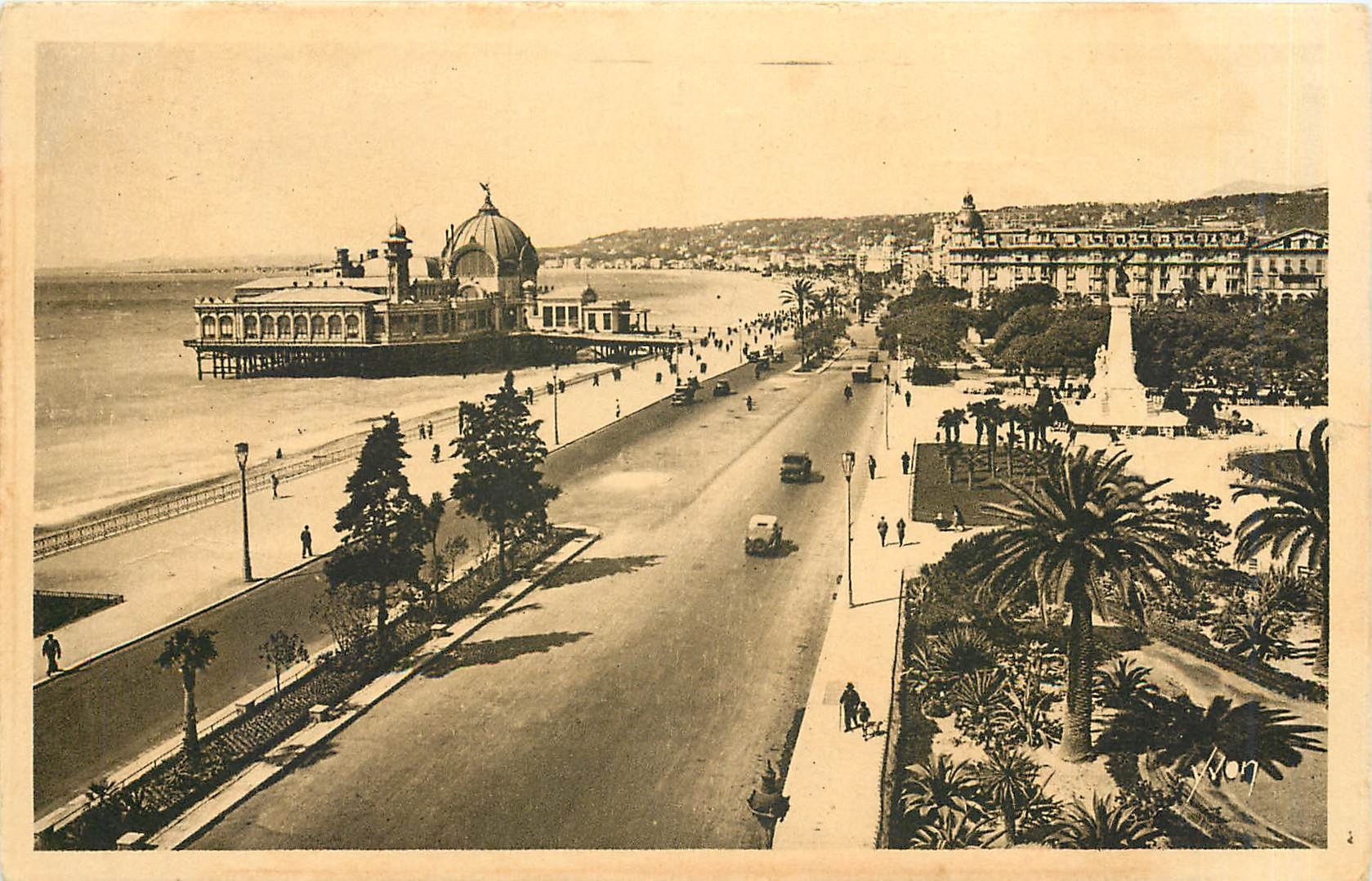 CPA Cote d'Azur Nice Alpes Maritimes Promenade des Anglais Jardins Albert Ier Palais de la Jetee 