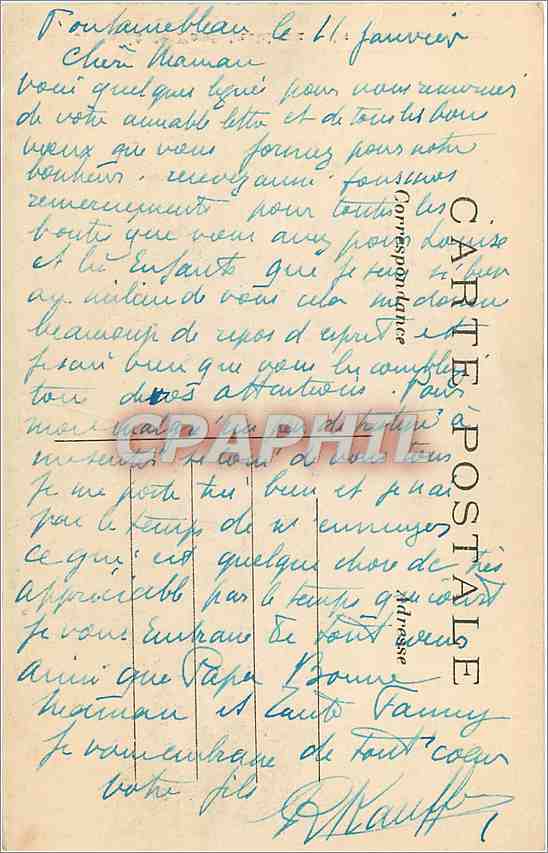 Forêt de Fontainebleau — La Dame d'Aprémont — éditeur non identifié, n° 95 — Verso