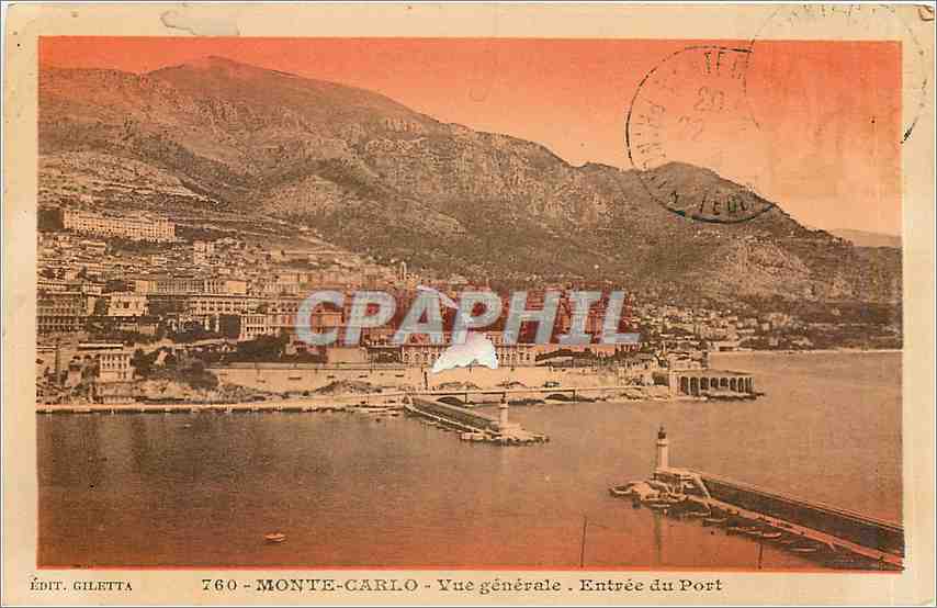 CPA Monte Carlo vue generale entree du port 
