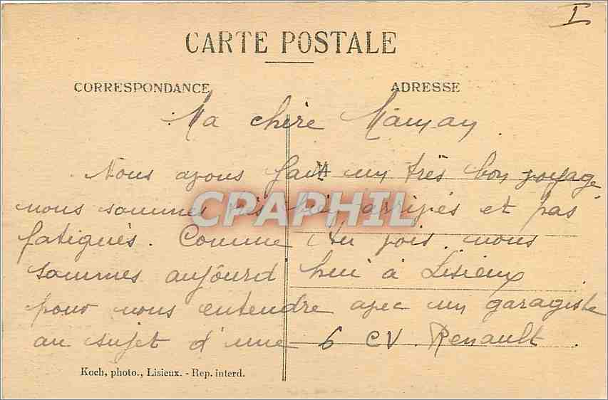 Lisieux — Maisons en bois XVIe siècle — Rue au Char — Verso
