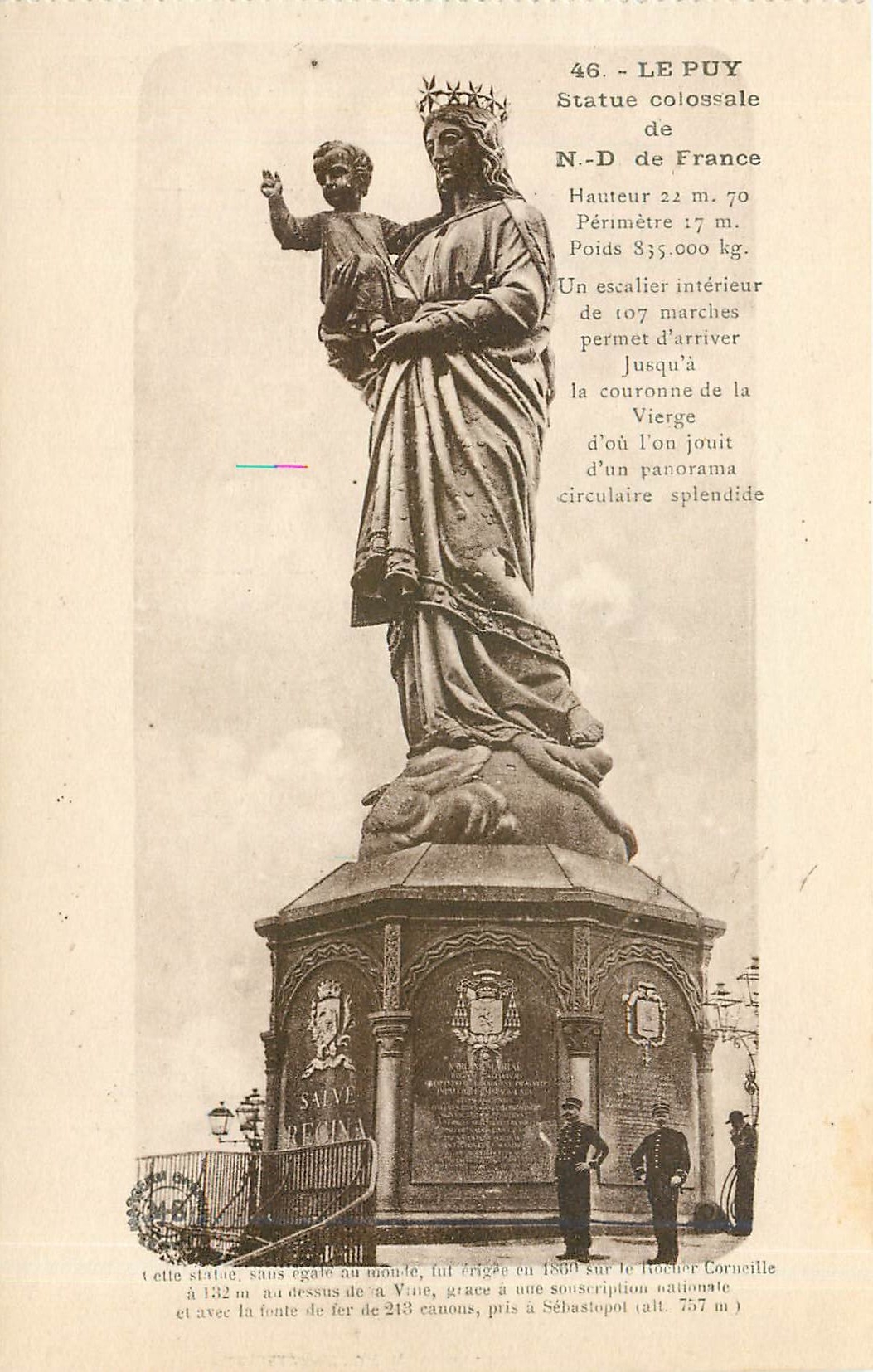 CPA Le Puy statue colossale de N D de France 