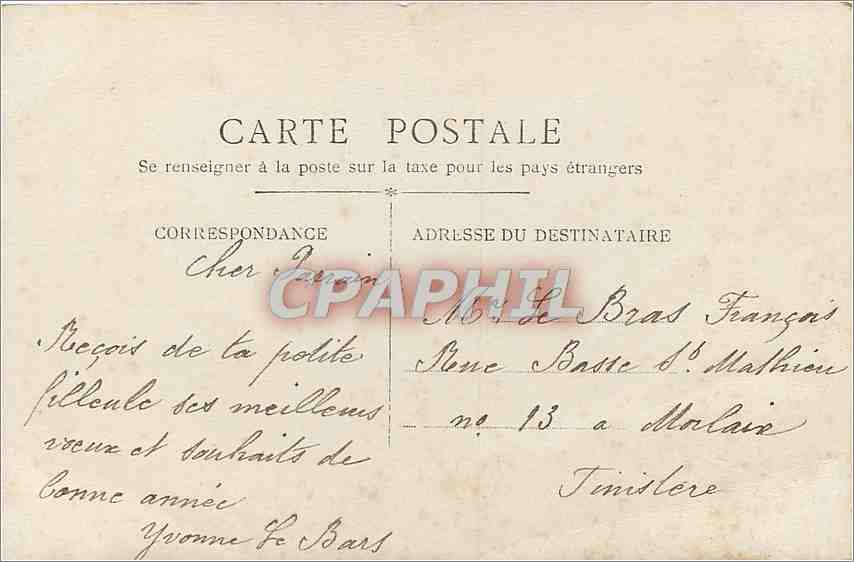 CPA Bonne anne Enfant Ane Mule — Rückseite