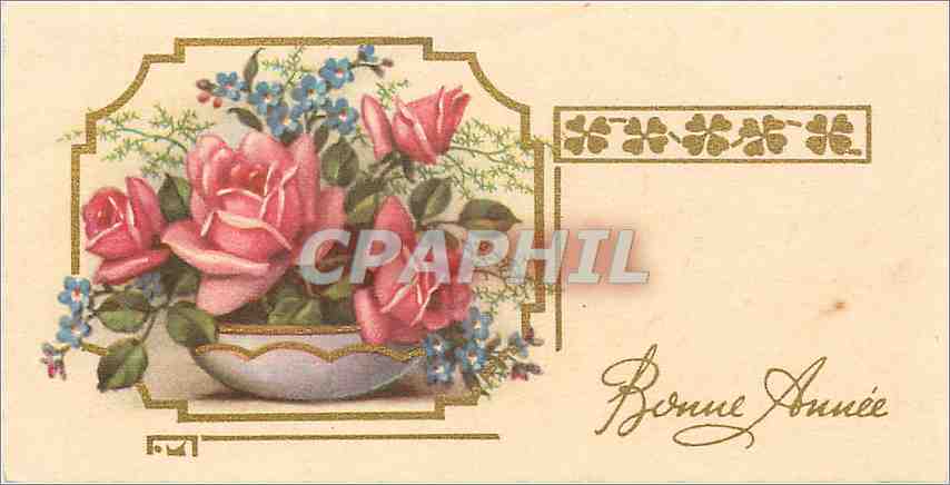 CPA Bonne Annee Fleurs