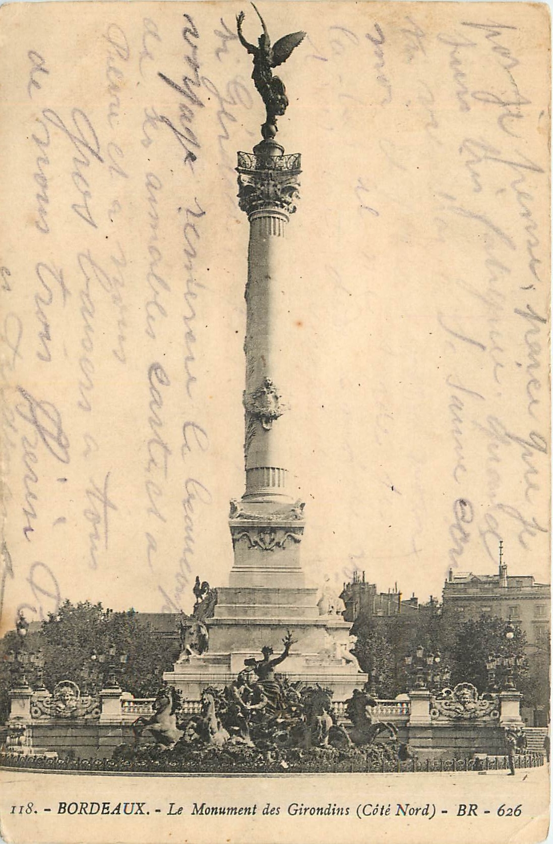 CPA Bordeaux Monument des Girondins Cote Nord 
