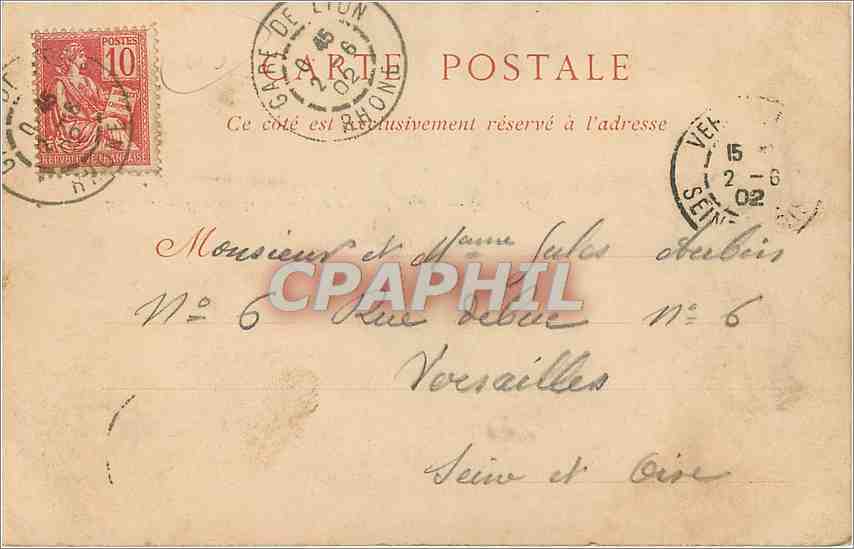 CPA Lyon vue sur la Saone prise du Pont Tilsitt Carte 1900 — Verso