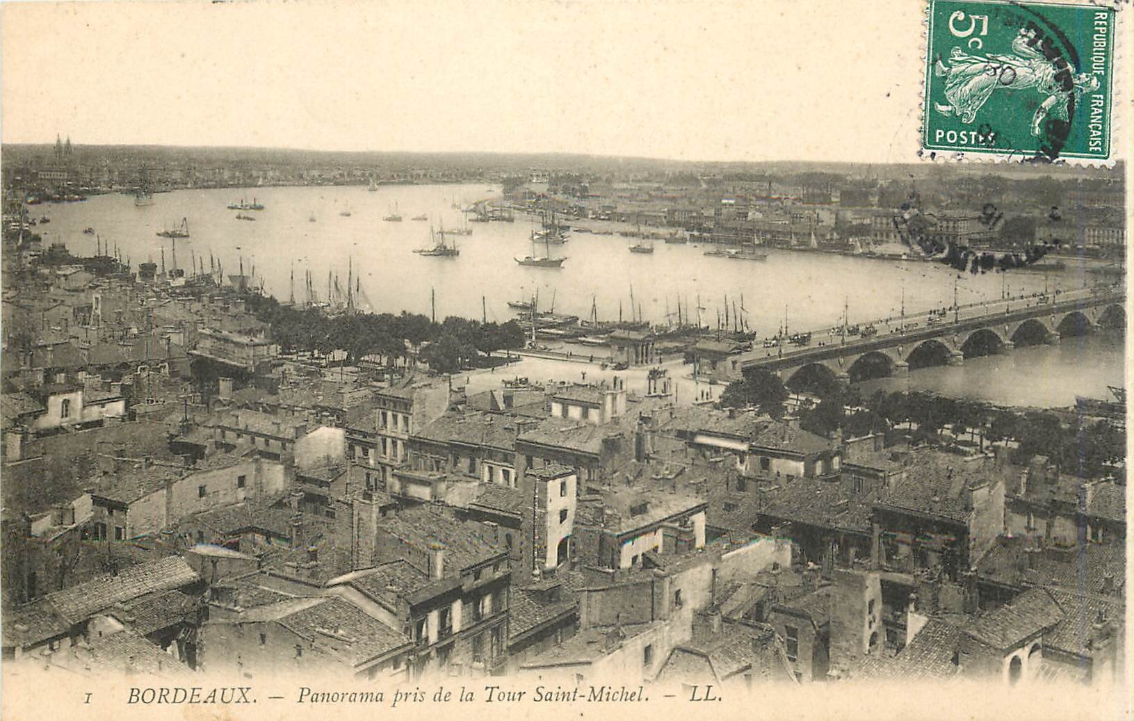 CPA Bordeaux Panorama pris de la Tour Saint Michel 