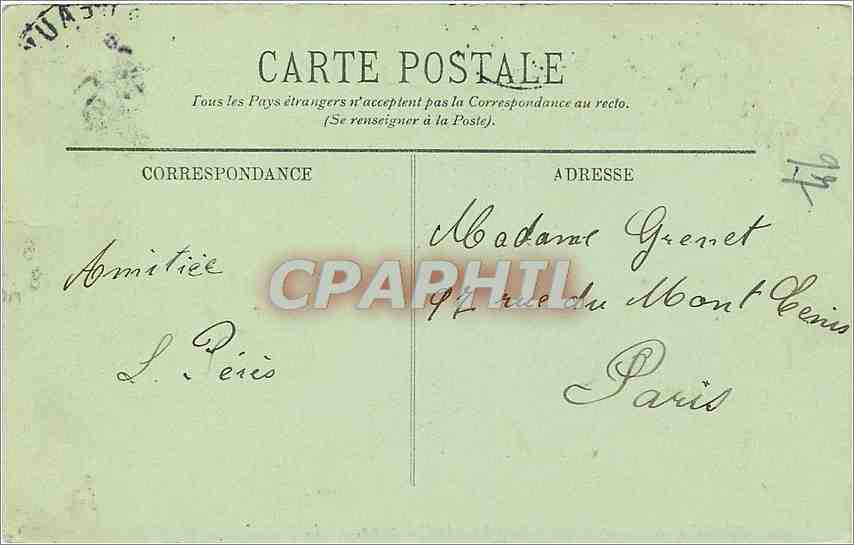CPA Bordeaux les Colonnes Rostrales et les Quincones  — Verso