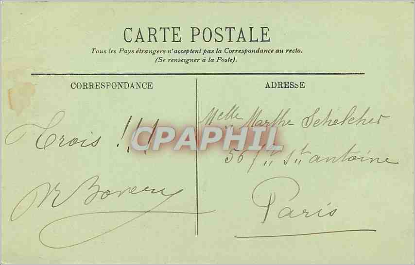 CPA Bordeaux la Tour de la Grosse Cloche  — Verso