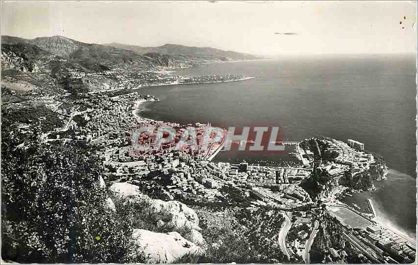 CPM Principaute de Monaco vue panoramique au fond l'Italie 