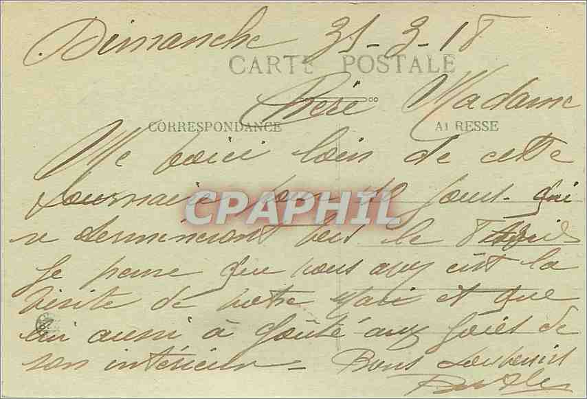 CPA Souvenir de Lyon  — Verso