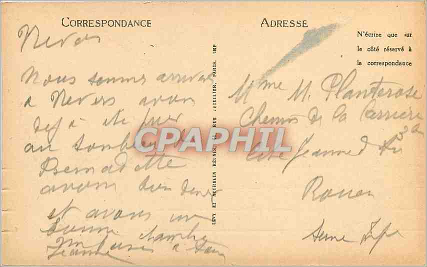 CPA Nevers Tombeau de Bernadette au couvent Saint Gildart  — Rückseite