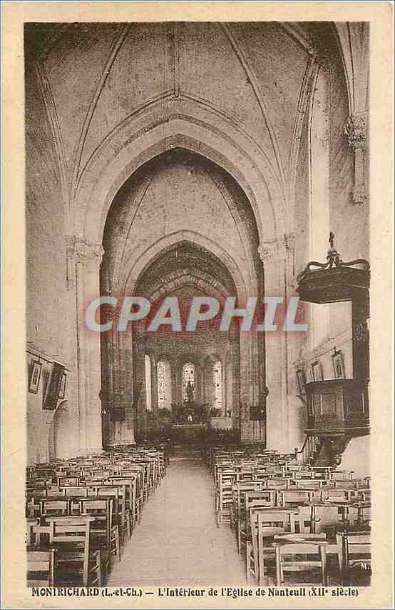 CPA Monirichard L et Ch l'Interieur de l'Eglise de Nanteuil XII siecle 