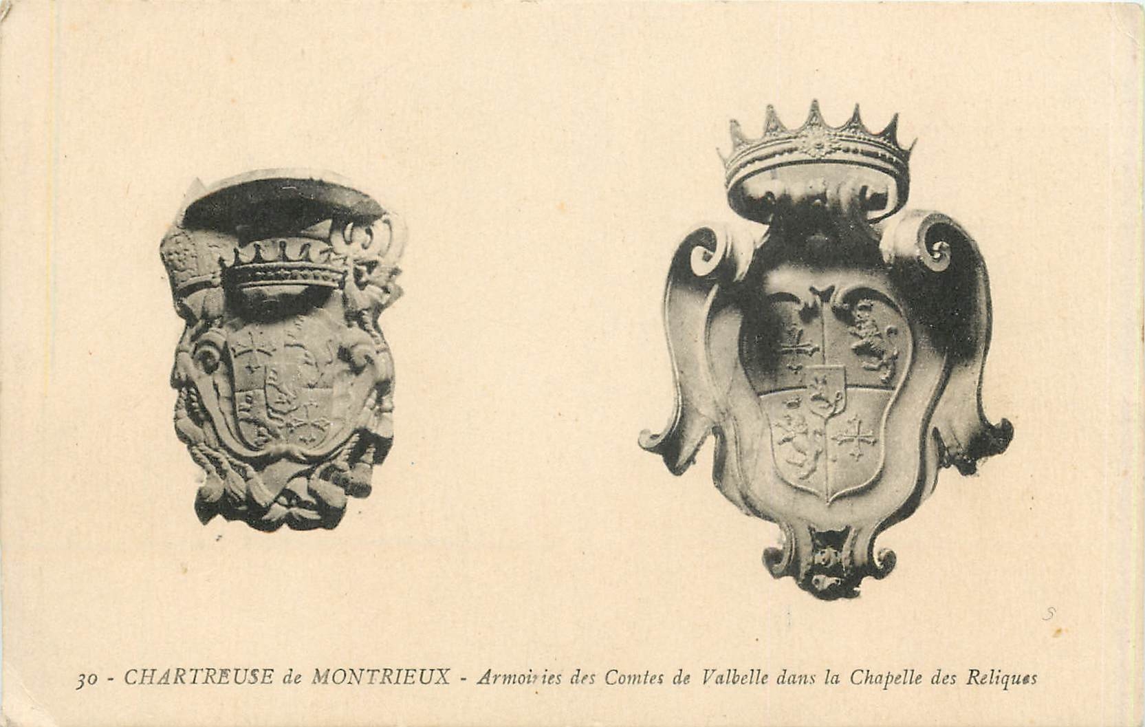 Chartreuse de Montrieux — Armoiries des Comtes de Valbelle dans la Chapelle des Reliques — Édition F. Duce, Marveille