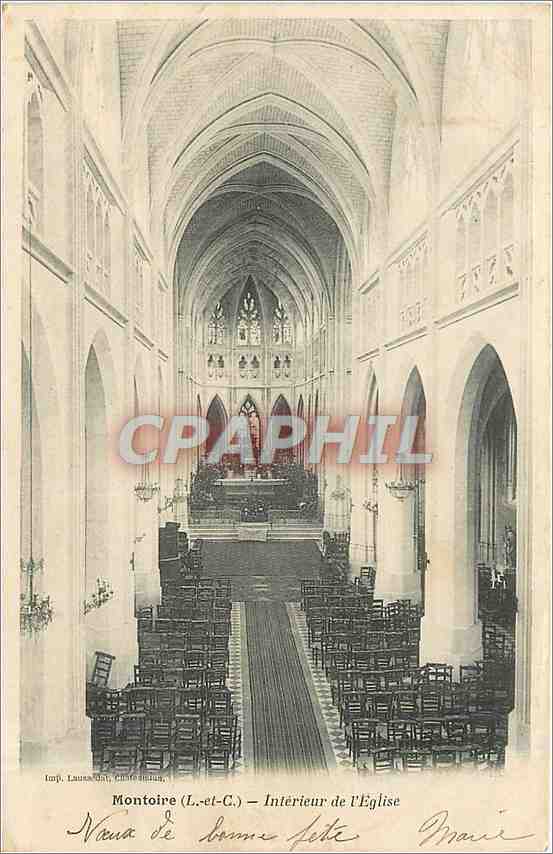 Montoire (L.-et-G.) — Intérieur de l'Église — Imp. Lausanne, Château-Gaillard