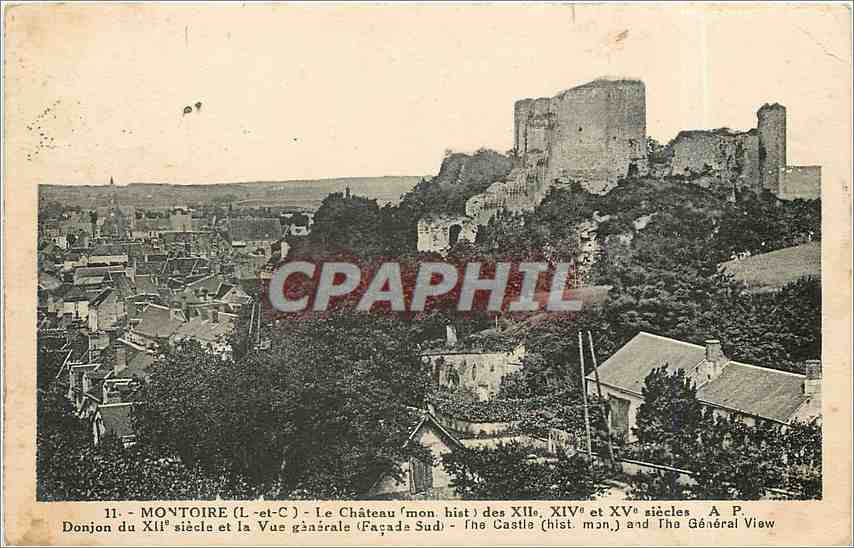 Montoire (L-et-C) — Donjon du XIIe siècle et Vue générale (Façade Sud) — A.P.