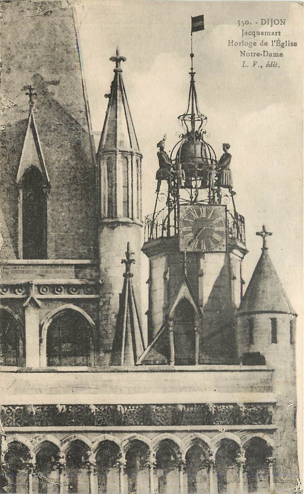 CPA Dijon Jacquemart horloge de l'Eglise Notre Dame 