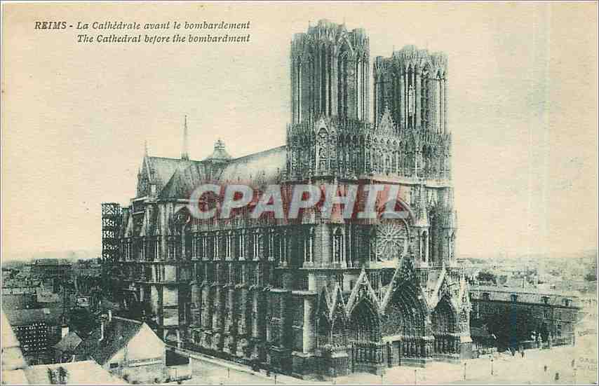 CPA Reims la cathedrale avant le bombardement 