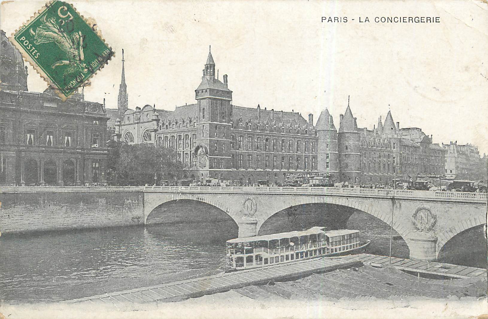 CPA Paris la Conciergerie Bateau Peniche