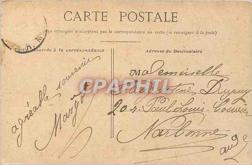 CPA Paris la Conciergerie Bateau Peniche — Verso