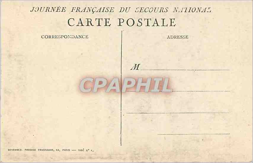 CPA Secours National Femme — Rückseite