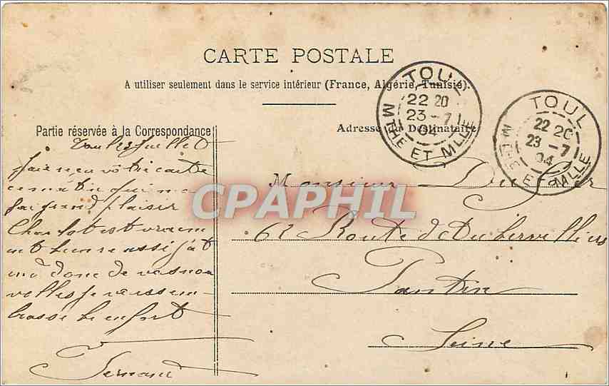 CPA Toul Porte Moselle  — Rückseite