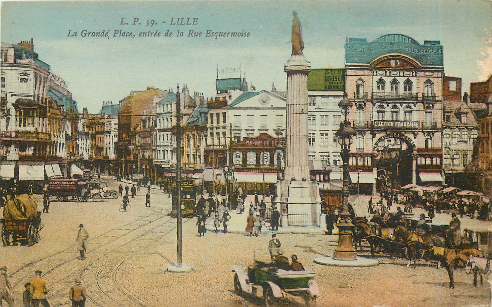 Lille - La Grande Place, entrée de la Rue Esquermoire — Lucien Poller, Lille, n° 59