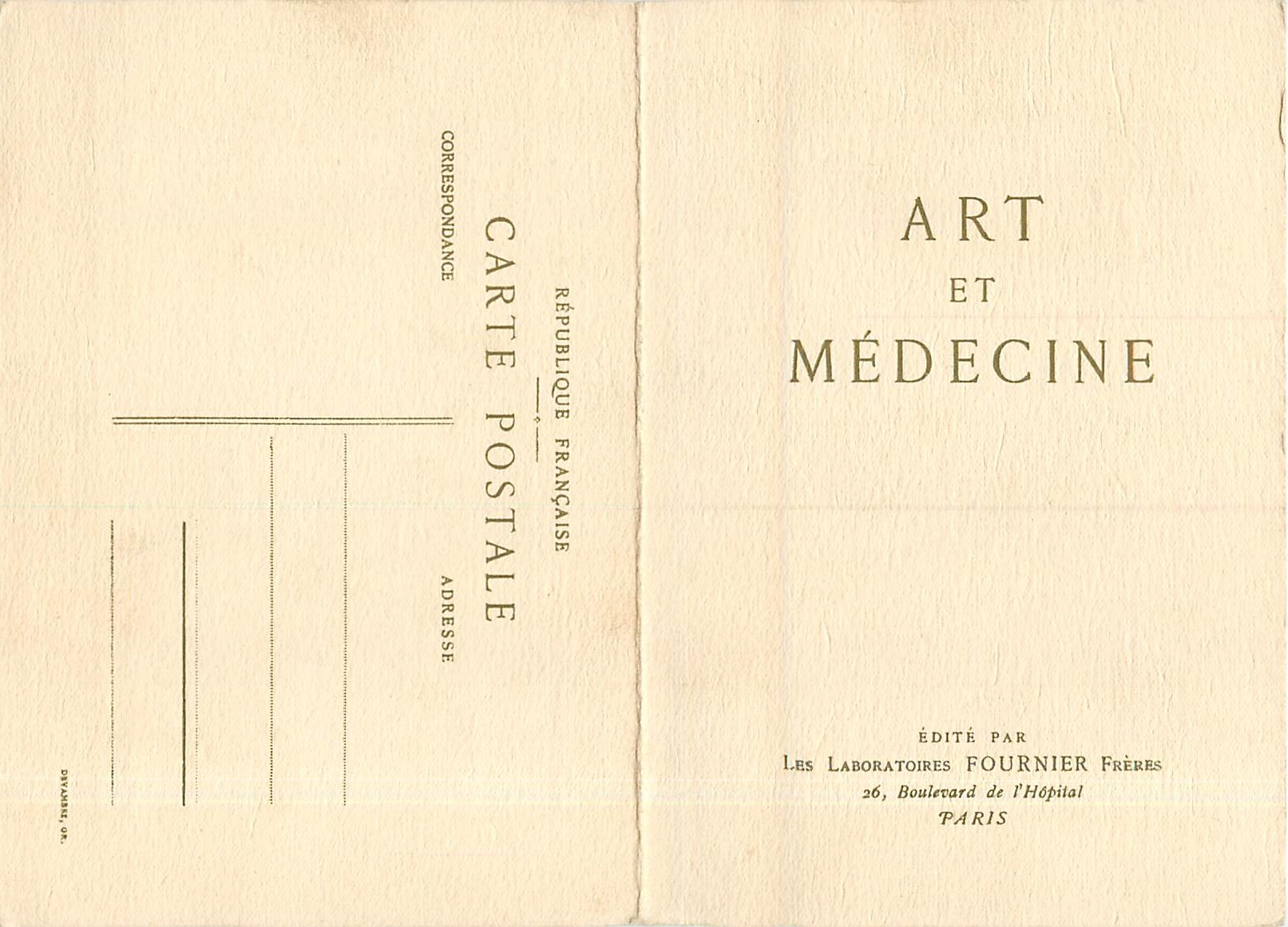 Die Anatomievorlesung — Kupferstich — Verlag von Les Laboratoires Fournier Frères
