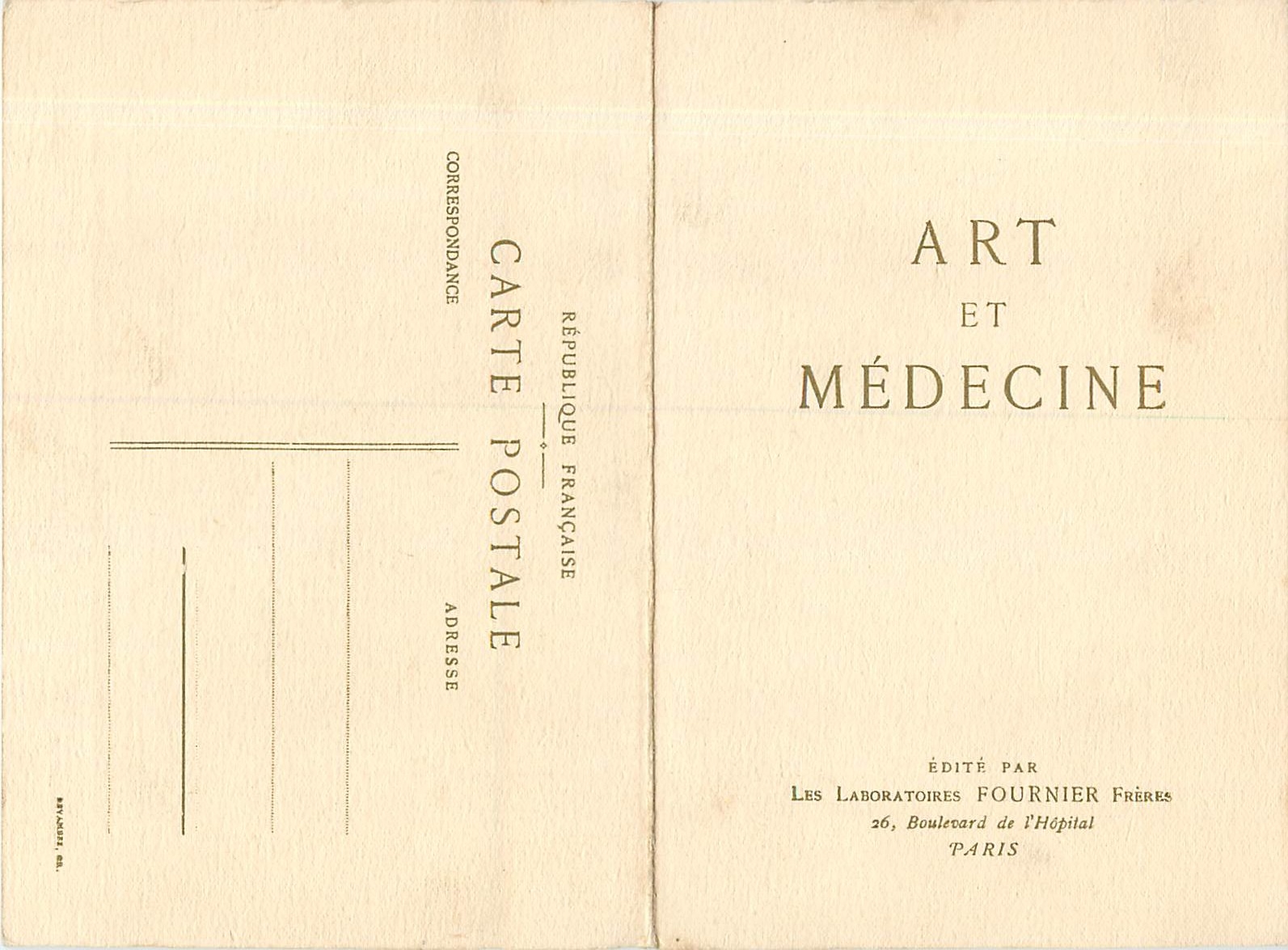 CPA Chahut a l'Ecole de Medecine Lithographie Laboratoires Fournier Paris Boulevard de l'Hopital