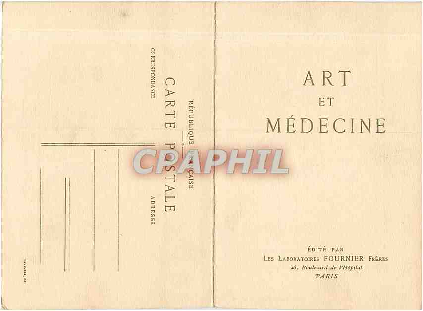 Kunst und Medizin — Die Besuch (Kupferstich) — Verlag Les Laboratoires Fournier Frères