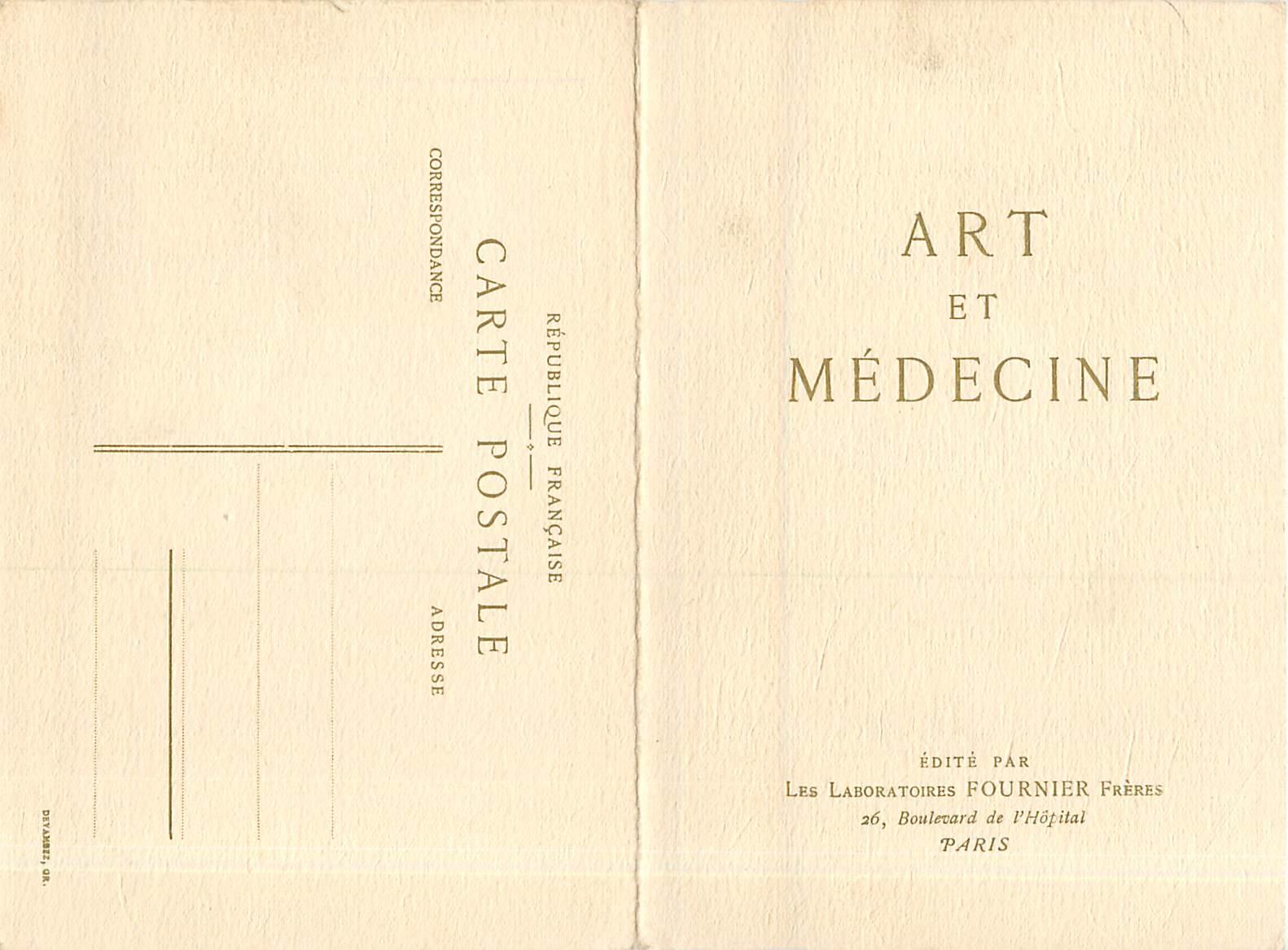 CPA Le Vieux Medecin Dessin a la Plume Laboratoires Fournier Paris Boulevard de l'Hopital