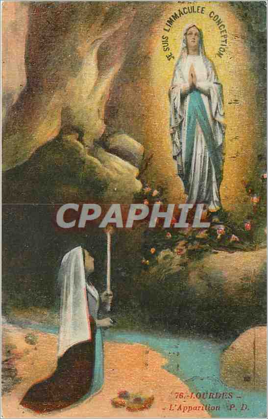 CPA Lourdes L'Apparition 