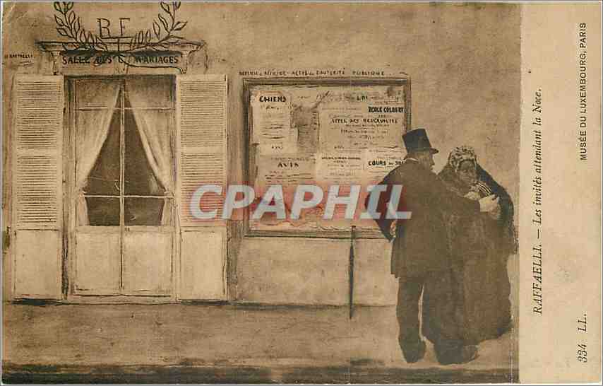 CPA Raffaelli les invites attendant la Noce Musee du Luxembourg Paris 