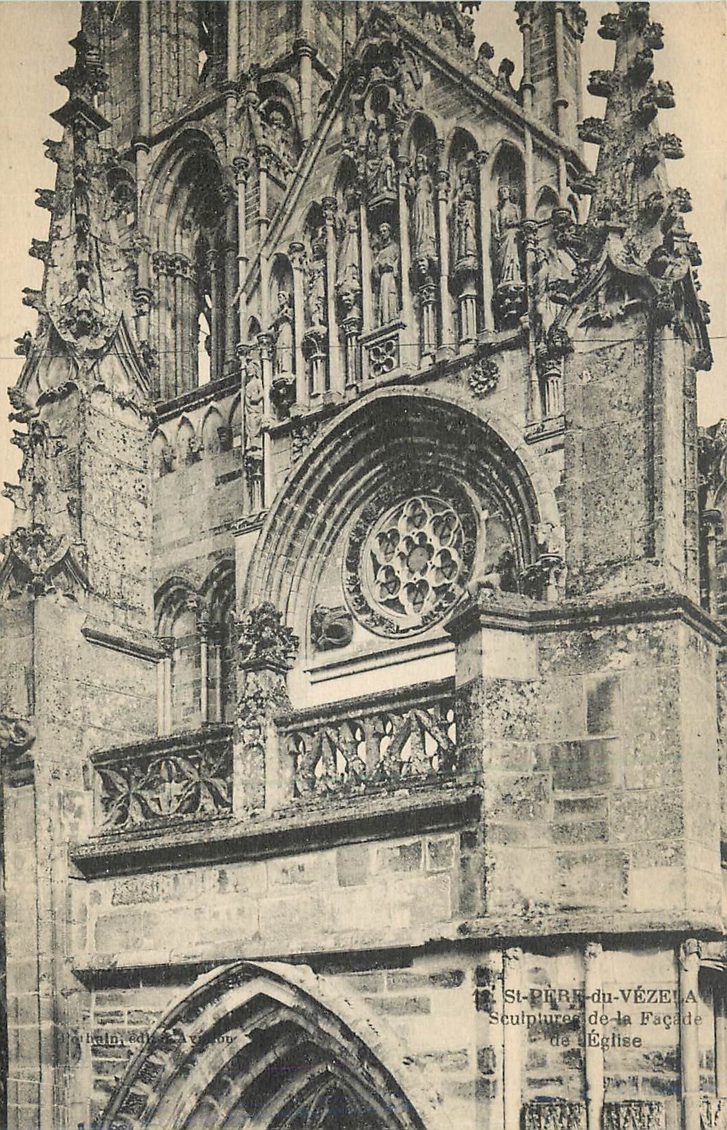 Saint-Pierre-du-Vézelay — Sculptures de la façade de l'église — éditeur J. P. Balm, éditeur à Lyon