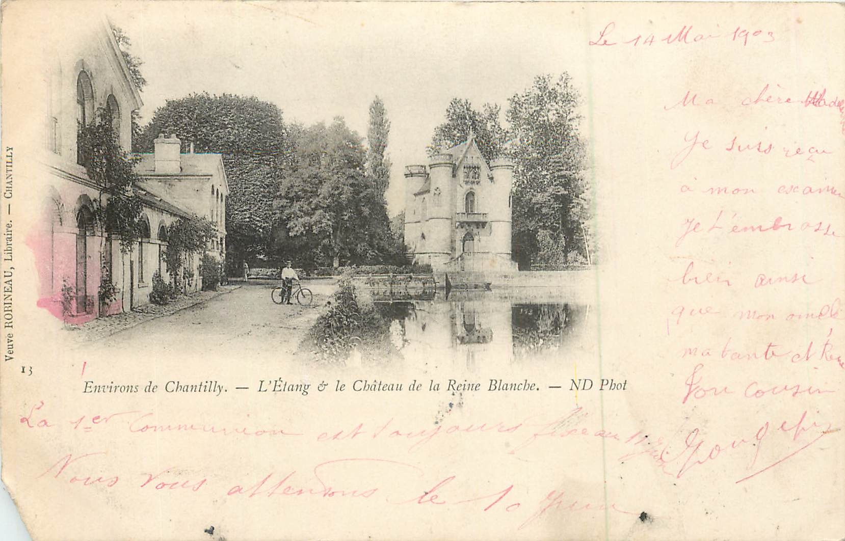 CPA Environs de Chantilly l'Etang et le chateau de la Reine Blanche 
