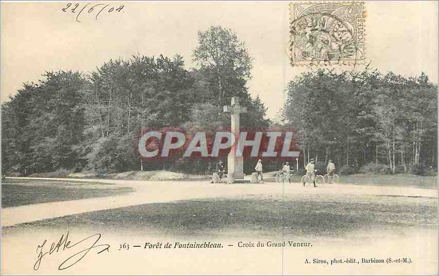 Forêt de Fontainebleau — Kreuz des Grand Veneur — A. Sirou, phot.-edit., Barbizon (S.-et-M.)