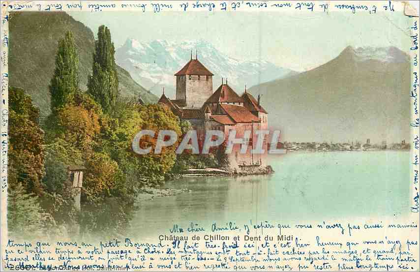 CPA Chateau de Chillon et dent du Midi 