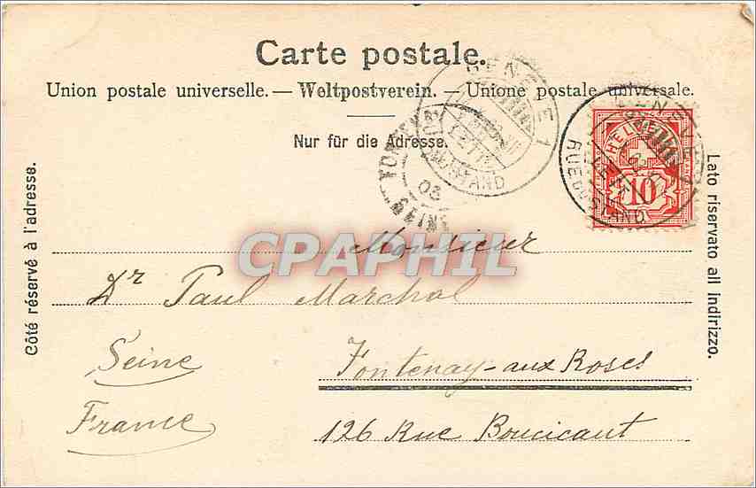 CPA Geneve vue prise de St Jean  — Rückseite