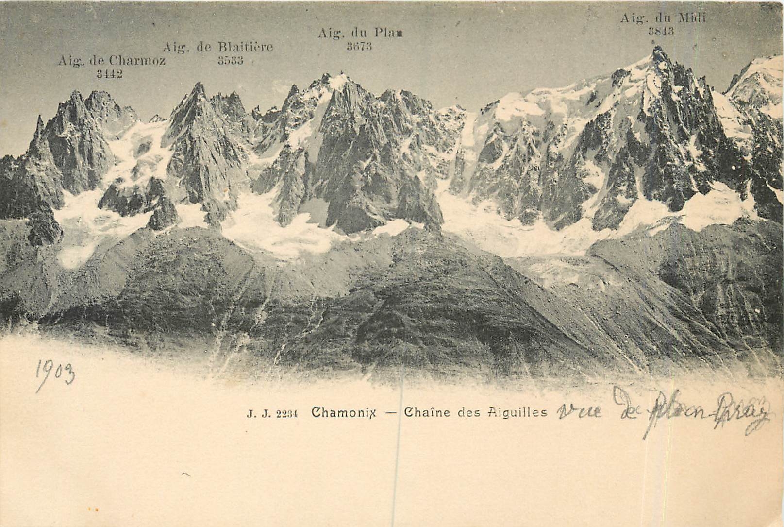 CPA Chamonix chaine des Aiguilles 