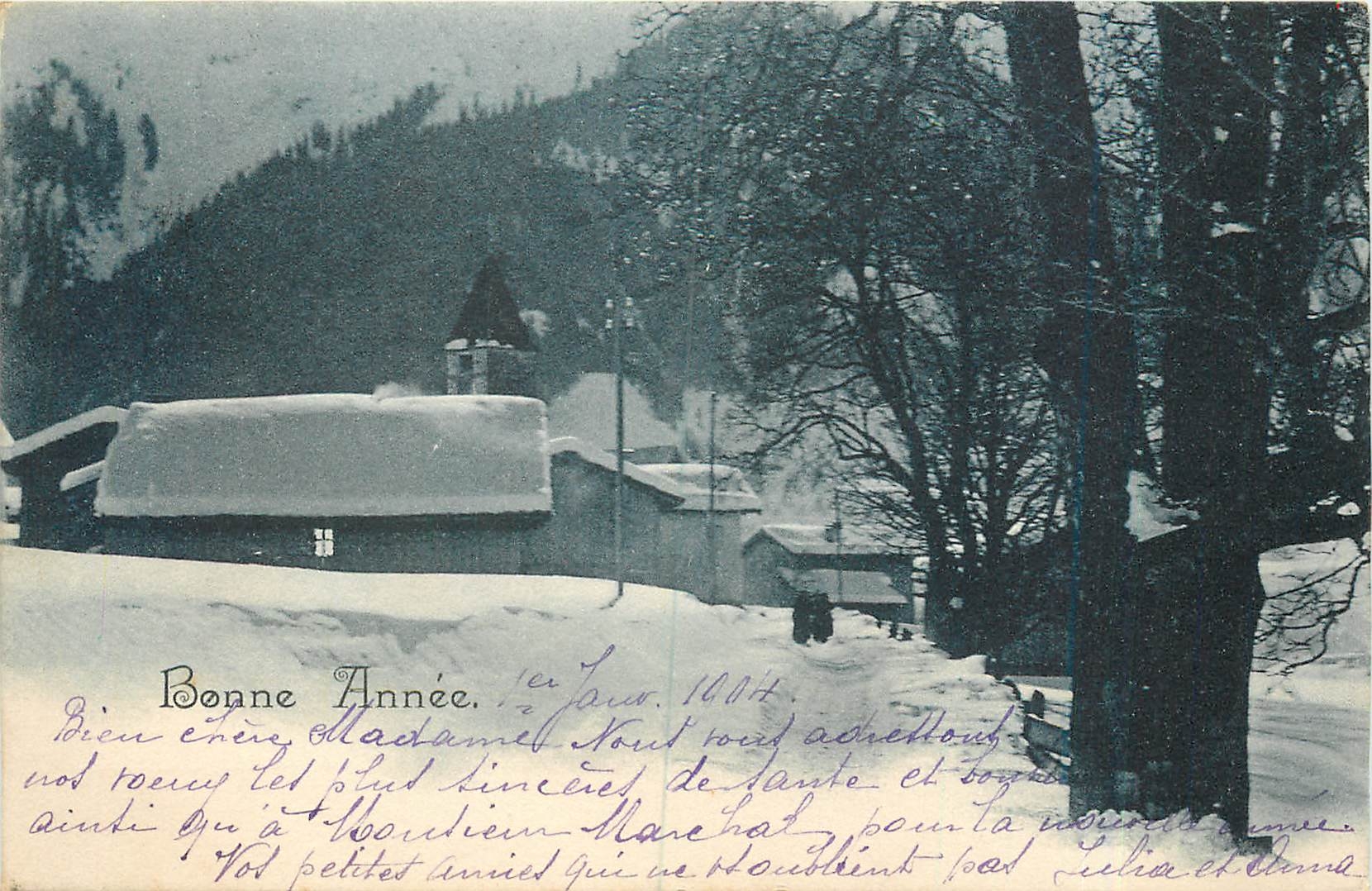 CPA Bonne Annee Suisse