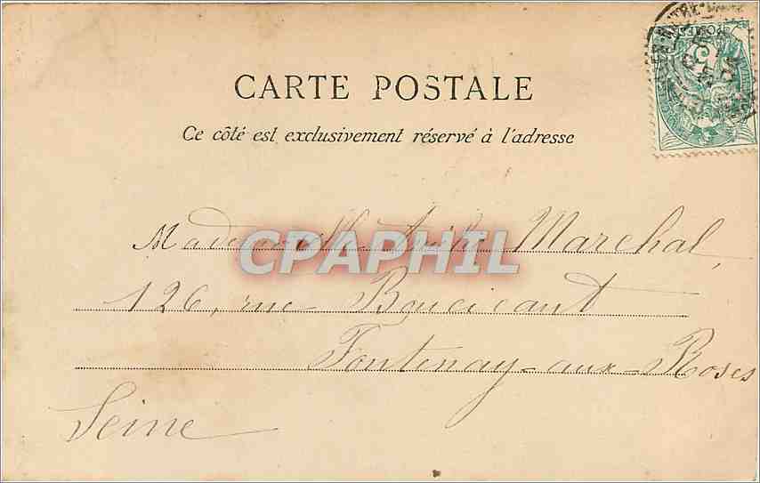 CPA Versailles S et O Palais du Grand Trianon Chambre du Roi Louis Rhilippe  — Verso