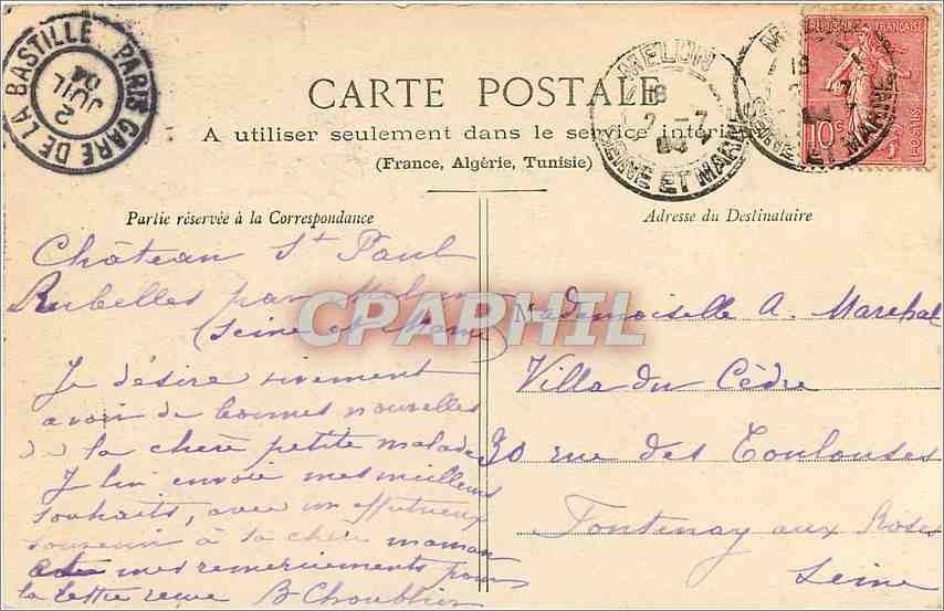 CPA Melun Eglise Saint Aspais  — Rückseite