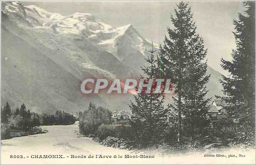 CPA Chamonix Bords de l'Arve et le Mont Blanc 